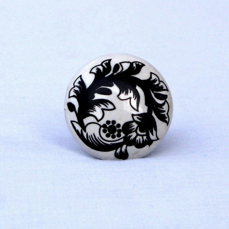 Black and White Cabinet Knob