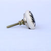 Black and White Floral Cabinet Knob