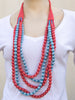 Silk Fabric Bead Statement Necklace