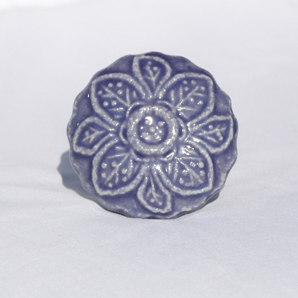 Round purple cabinet knob