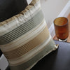 Gold striped silk pillow cover