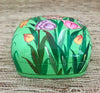 Multi-Color Floral Paper Mache Jewelry and Trinket Box