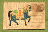 Vintage Postcard Painting-Blue Horse