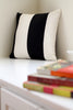 Black and White Striped Silk Pillow Cover