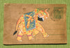 Vintage Postcard Painting-Yellow Elephant