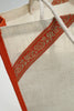 Ecru and Orange Jute Tote Bag