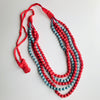 Silk Fabric Bead Statement Necklace