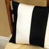 Black and White Striped Silk Pillow Cover