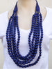 Silk Fabric Bead Statement Necklace
