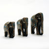Blue and Gold Paper Mache Elephants