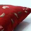 Red Embroidered Silk Pillow Cover