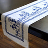 Blue and White Block Print Boho Table Runner