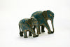 Teal and Gold Decorative Elephants