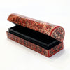 Red and gold oblong paper mache box