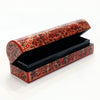 Red and gold oblong paper mache box