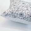 Grey and White Embroidered Cotton Pillow Cover