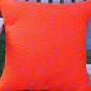 Orange Embroidered Pillow Cover