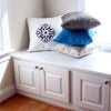 Blue and White Embroidered Pillow Cover