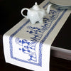 Blue and White Block Print Boho Table Runner