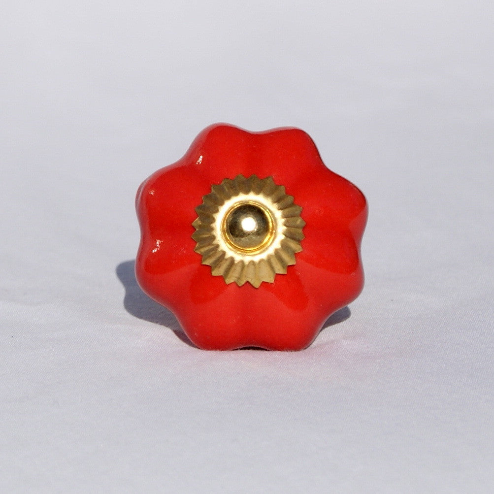 Red cabinet knob