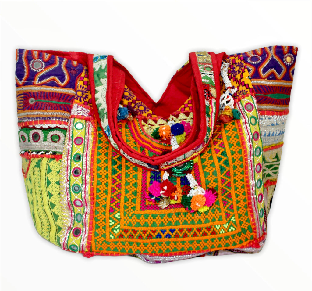 Boho Patchwork Banjara Tote Bag-Orange