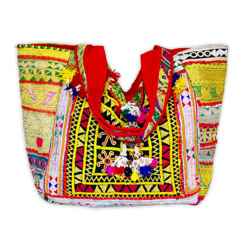 Boho Patchwork Banjara Tote Bag-Yellow